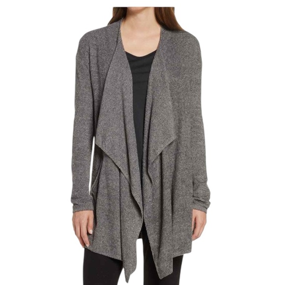 Barefoot Dreams Sweaters - Barefoot Dreams Gray Open Front Cozy Chic Lite Knit Cardigan 8